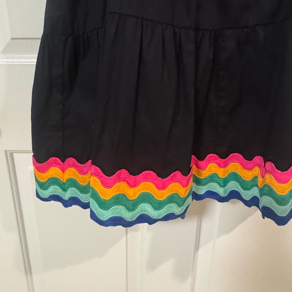 crown & ivy Black Mini Dress with Rainbow Hem - Picture 2 of 6